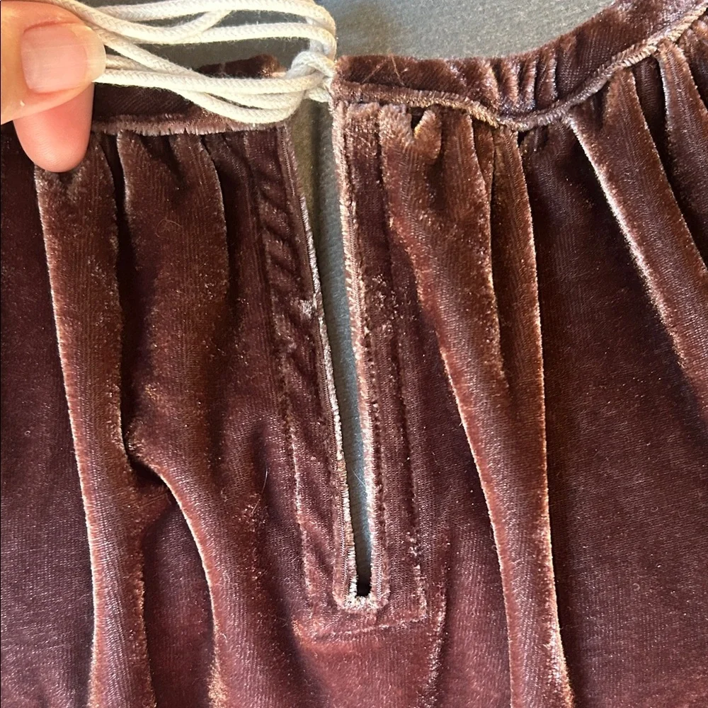 Luxurious Velvet Women's Blouse in Rich Brown - Picture 8 of 10